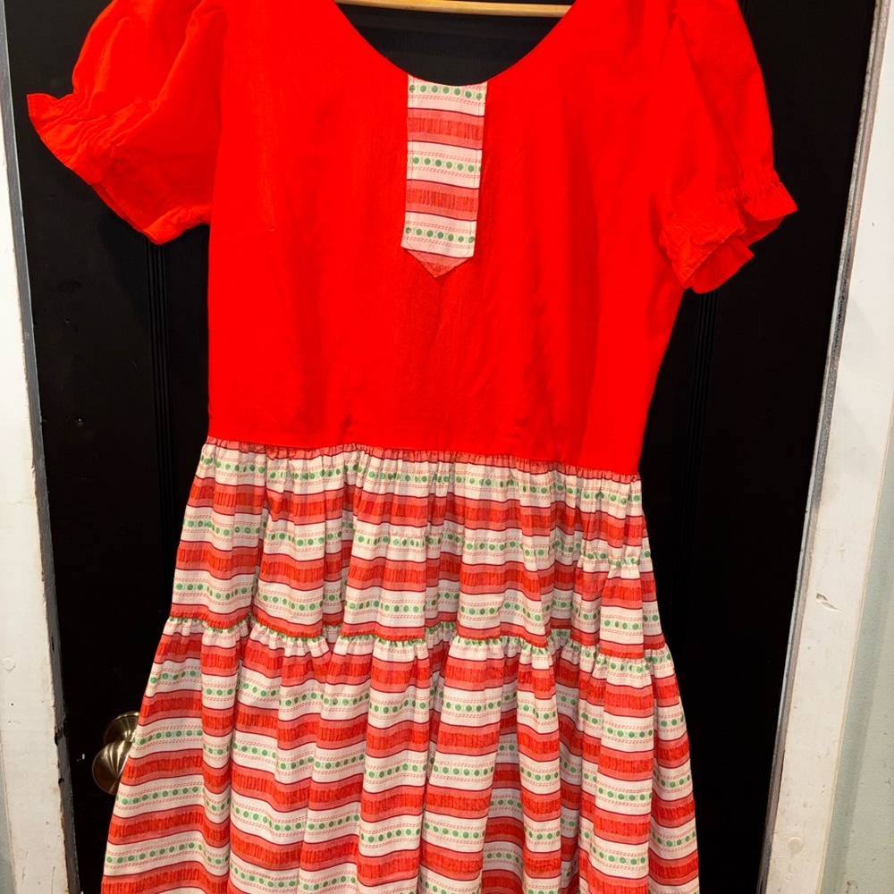 Vintage 1970s DeLoris square dance prairie dress boho western Size 16